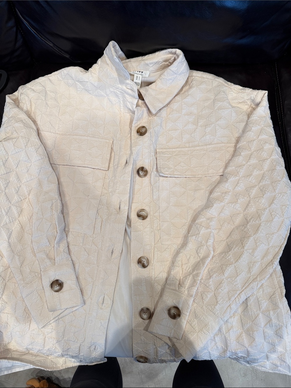 privy Cream Quilted Lightweight Shirt Jacket
